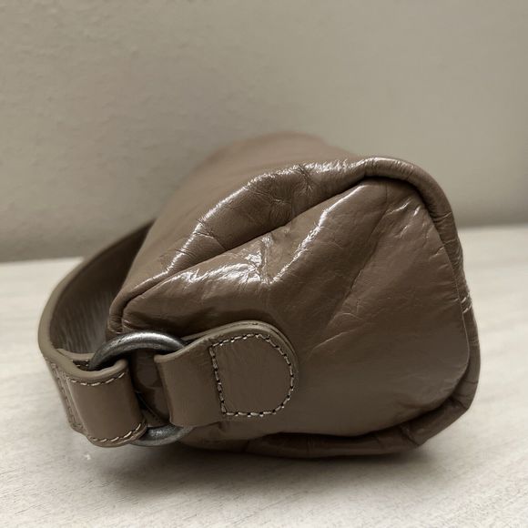 Free People Aurora Taupe Patent Leather Shoulder Baguette Bag Boho Y2K - Picture 8 of 14